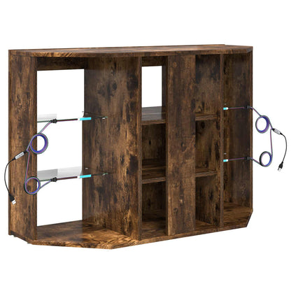 Corner LED TV Cabinet 100x40x68cm Smoked Oak Engineered Wood
