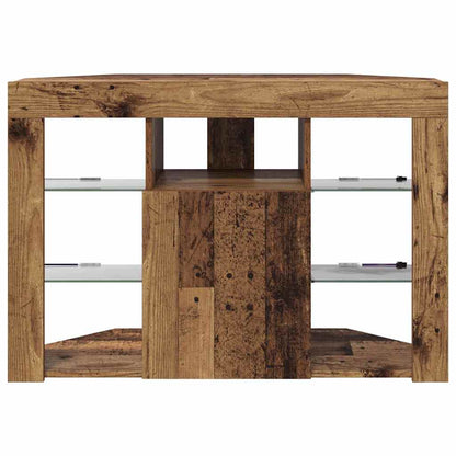 Corner LED TV Cabinet 100x40x68cm Old Wood Engineered Wood