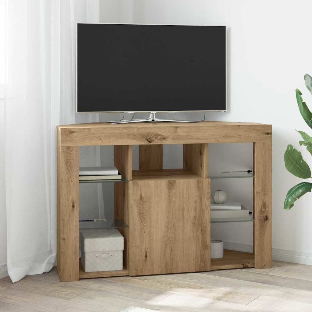 Corner LED TV Cabinet 100x40x68cm Artisan Oak Engineered Wood