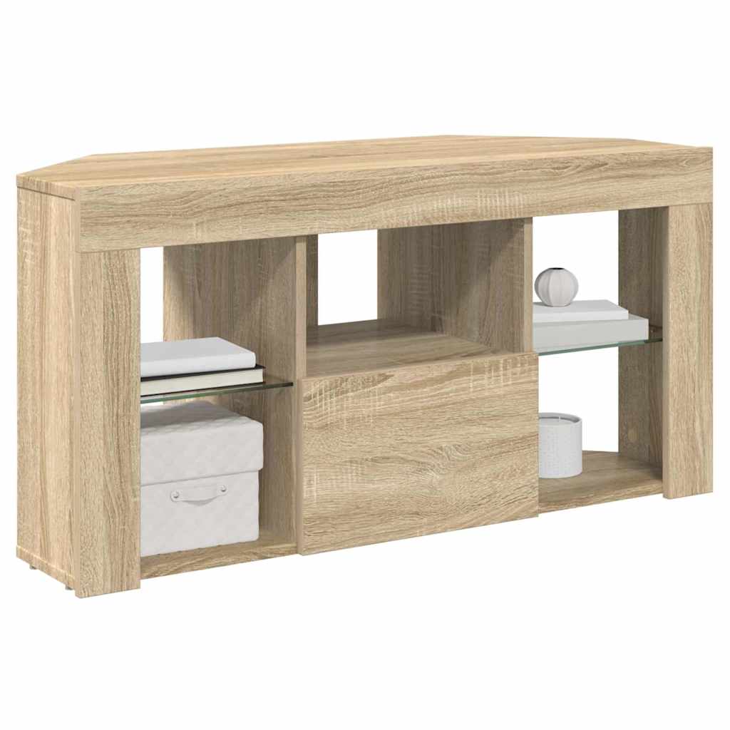 Corner LED TV Cabinet Wall-mounted Sonoma Oak 100 x 40 x 50 cm