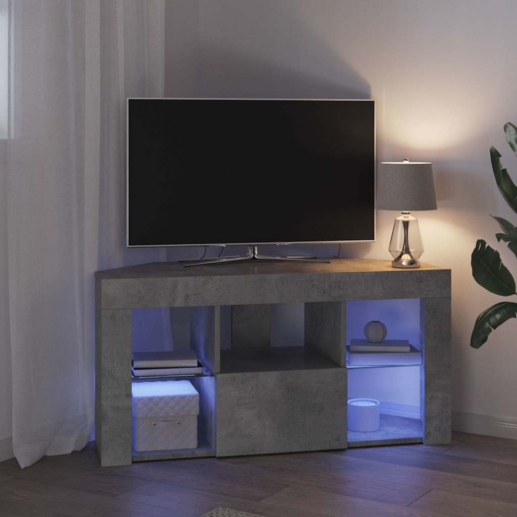Corner LED TV Cabinet 100 x 40 x 50 cm Concrete Grey