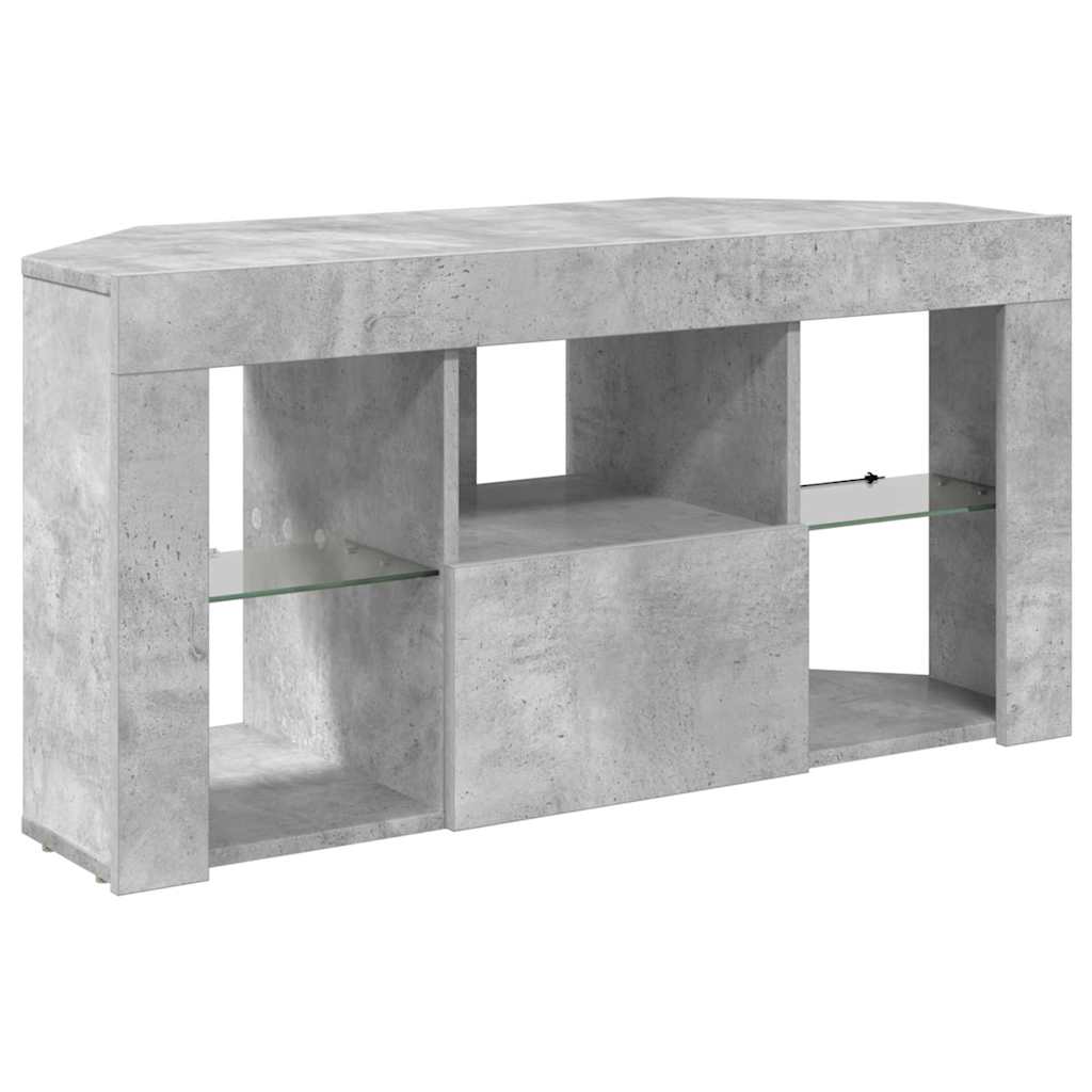 Corner LED TV Cabinet 100 x 40 x 50 cm Concrete Grey