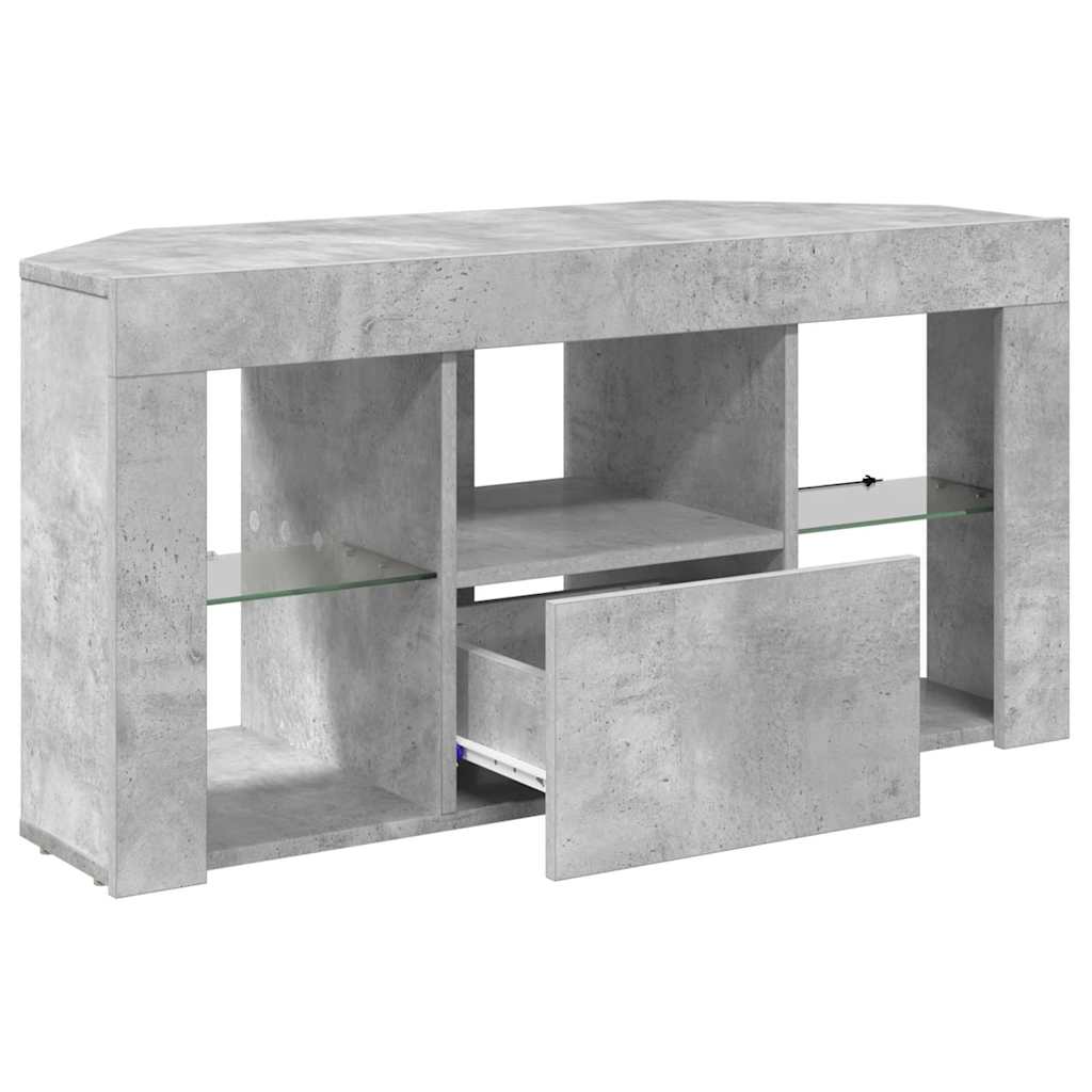 Corner LED TV Cabinet 100 x 40 x 50 cm Concrete Grey