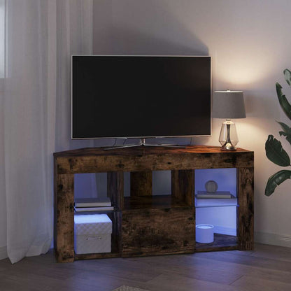 Corner LED TV Cabinet 100 x 40 x 50 cm Smoked Oak