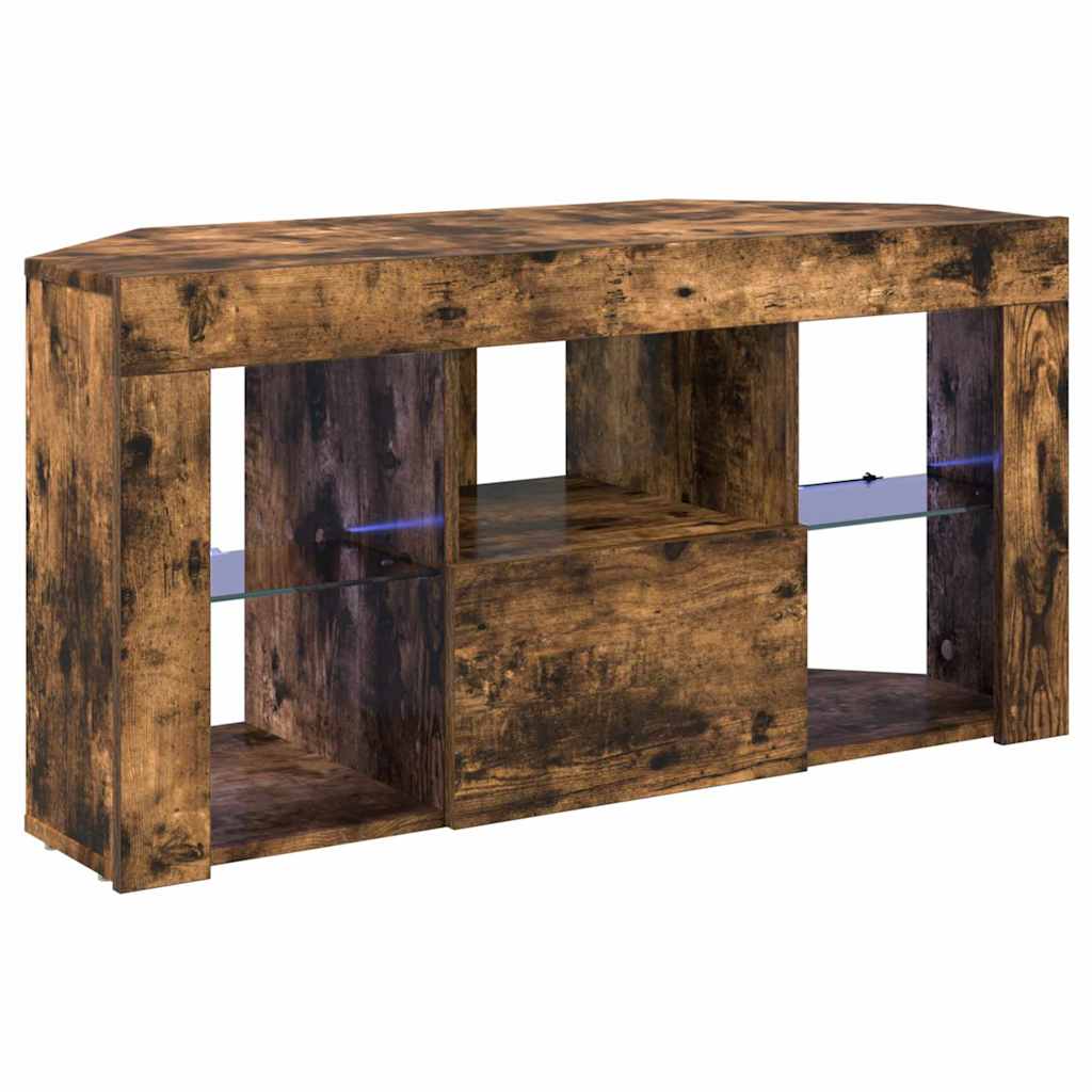 Corner LED TV Cabinet 100 x 40 x 50 cm Smoked Oak