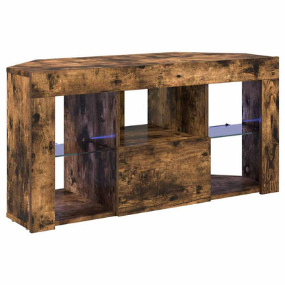 Corner LED TV Cabinet 100 x 40 x 50 cm Smoked Oak