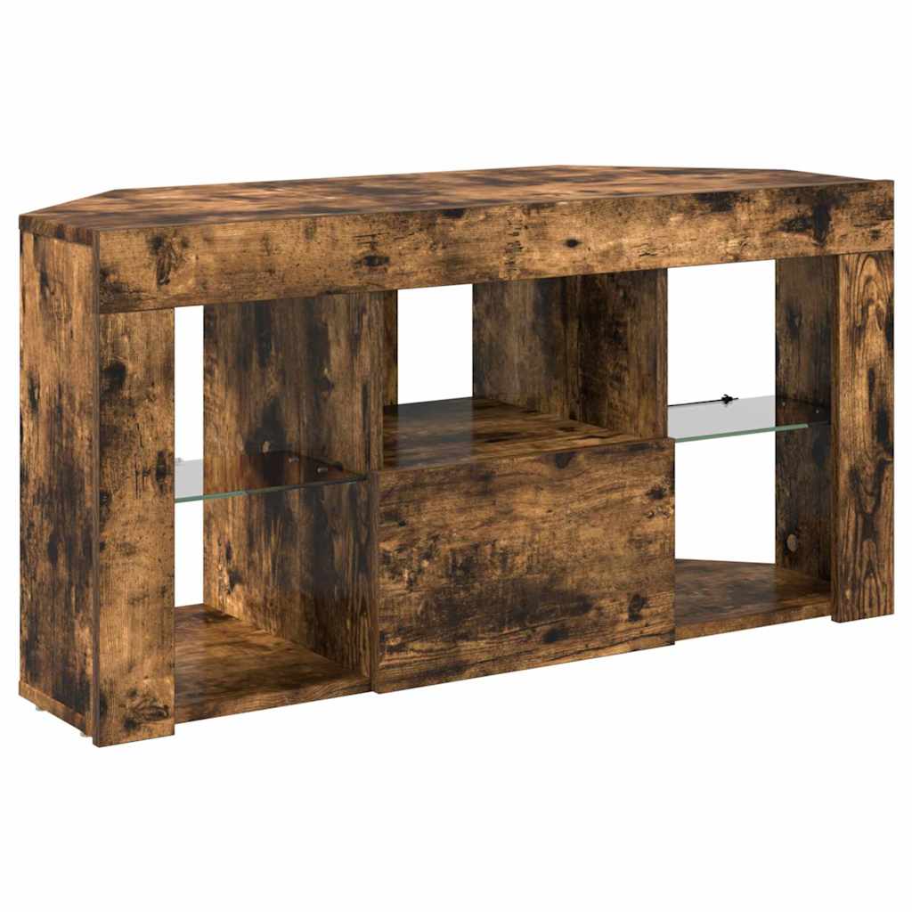 Corner LED TV Cabinet 100 x 40 x 50 cm Smoked Oak