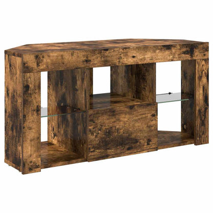 Corner LED TV Cabinet 100 x 40 x 50 cm Smoked Oak