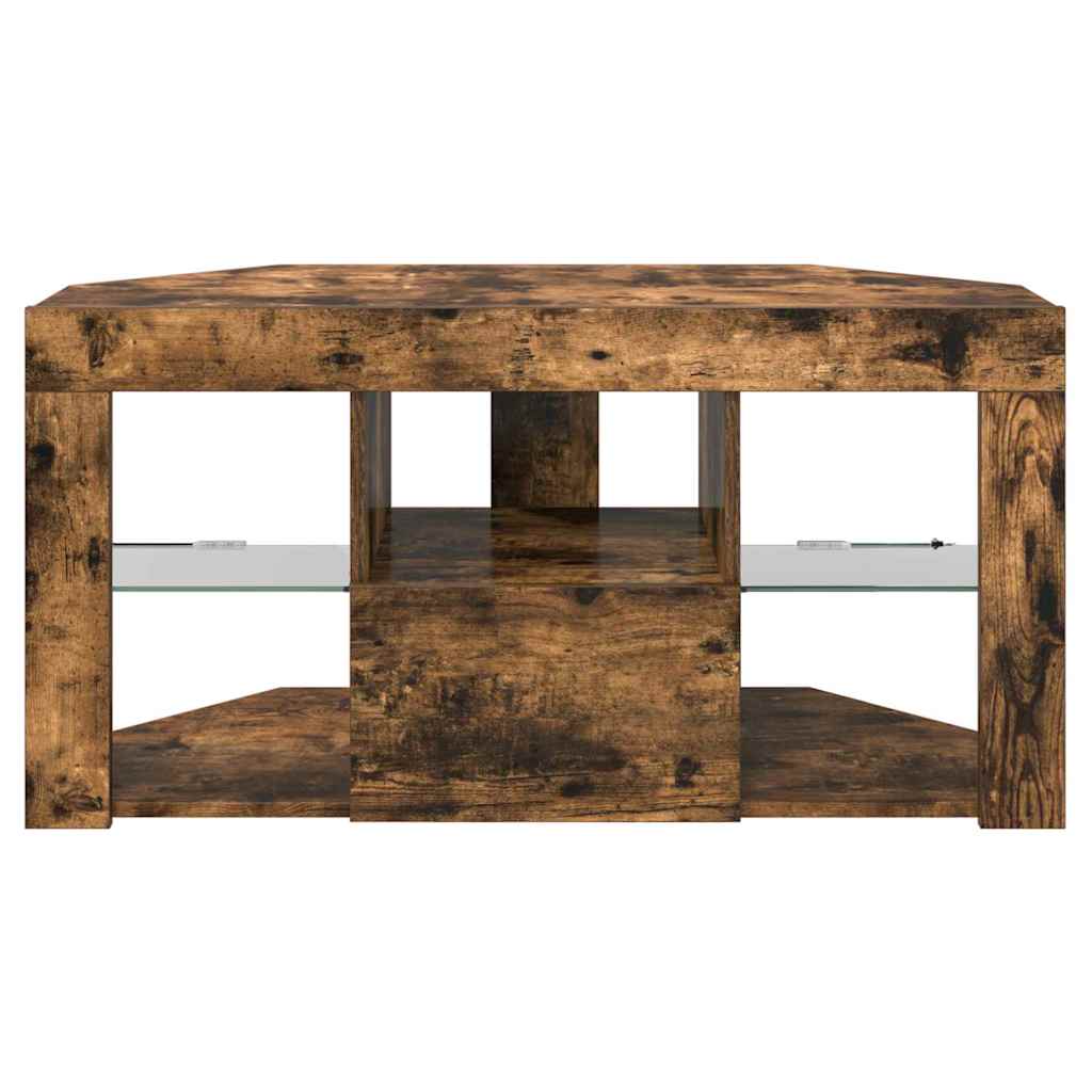 Corner LED TV Cabinet 100 x 40 x 50 cm Smoked Oak