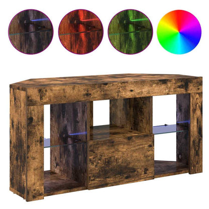 Corner LED TV Cabinet 100 x 40 x 50 cm Smoked Oak
