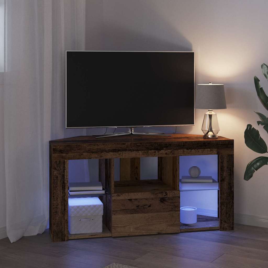 Corner LED TV Cabinet 100 x 40 x 50 cm Old Wood Engineered Wood