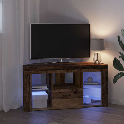 Corner LED TV Cabinet 100 x 40 x 50 cm Old Wood Engineered Wood