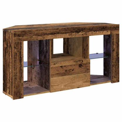 Corner LED TV Cabinet 100 x 40 x 50 cm Old Wood Engineered Wood