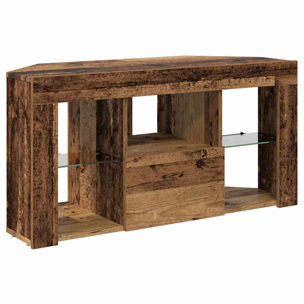 Corner LED TV Cabinet 100 x 40 x 50 cm Old Wood Engineered Wood