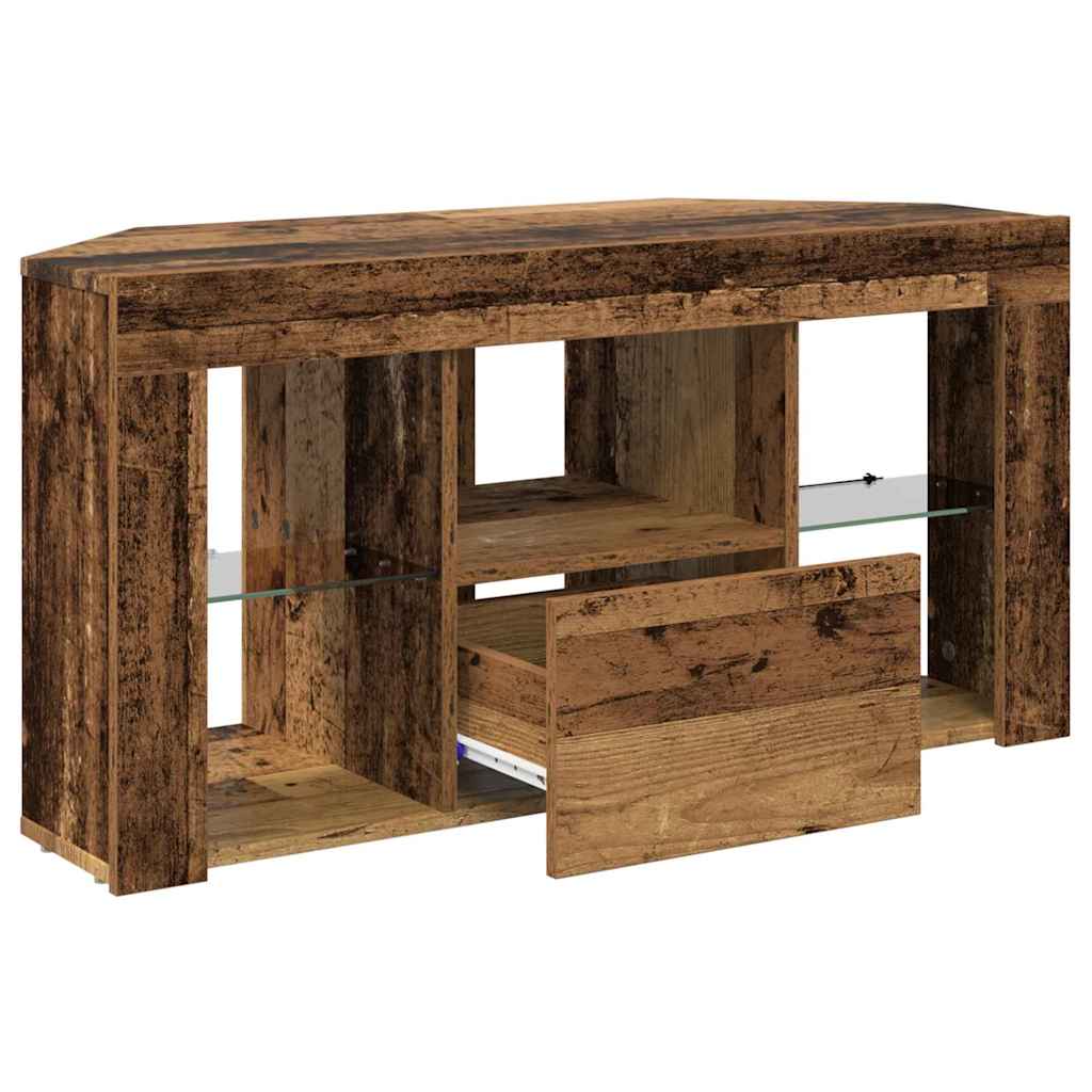 Corner LED TV Cabinet 100 x 40 x 50 cm Old Wood Engineered Wood