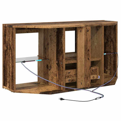 Corner LED TV Cabinet 100 x 40 x 50 cm Old Wood Engineered Wood