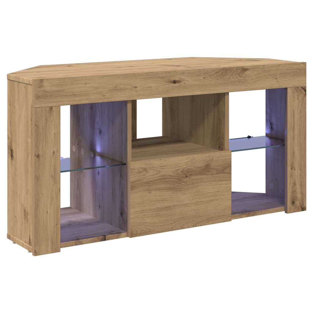 Corner LED TV Cabinet 100 x 40 x 50 cm Artisan Oak
