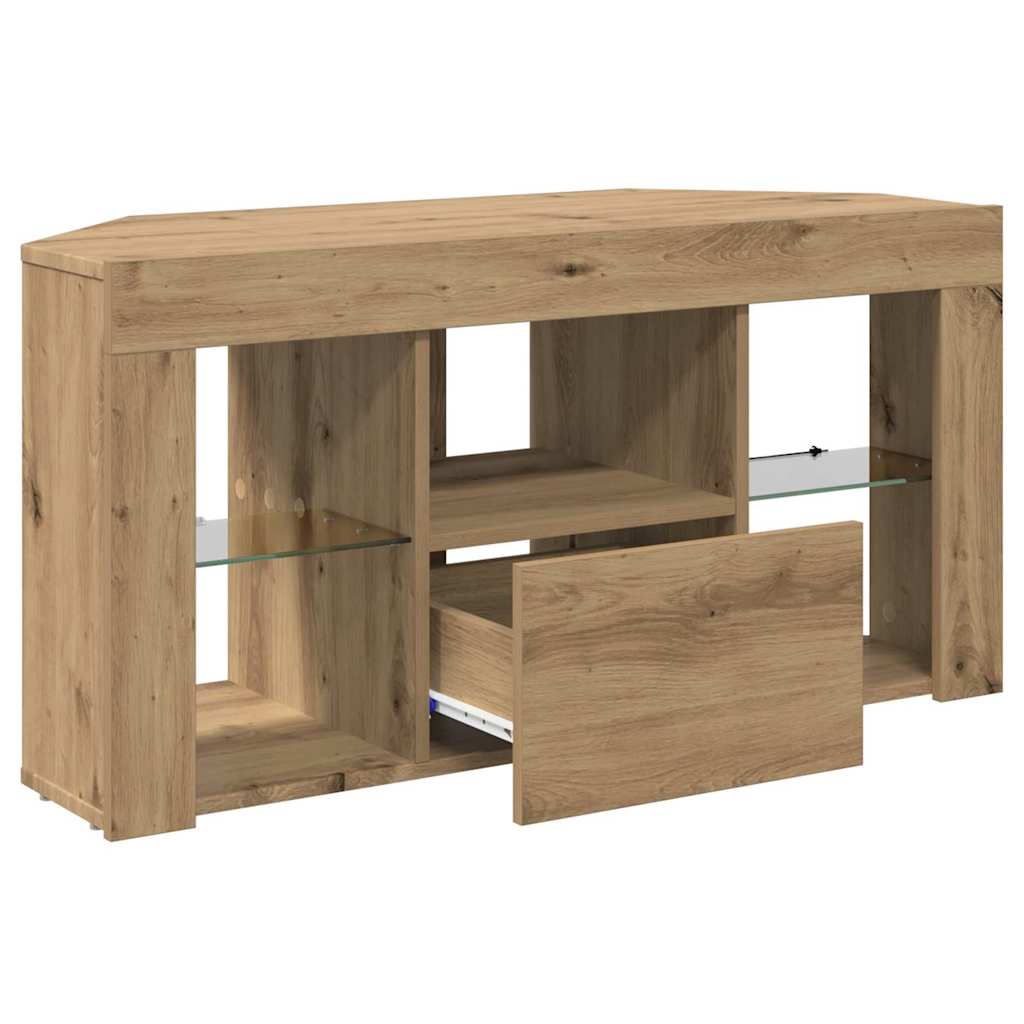 Corner LED TV Cabinet 100 x 40 x 50 cm Artisan Oak