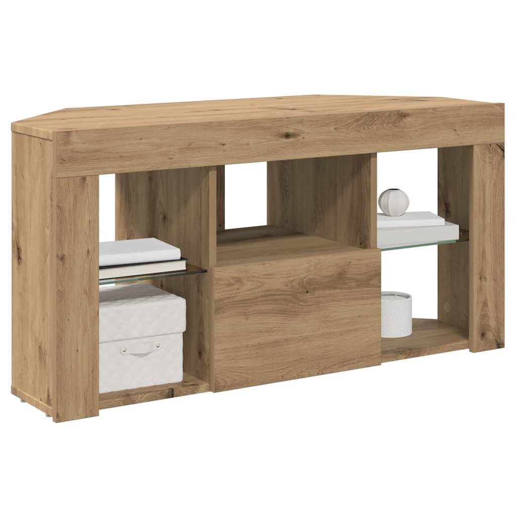 Corner LED TV Cabinet 100 x 40 x 50 cm Artisan Oak
