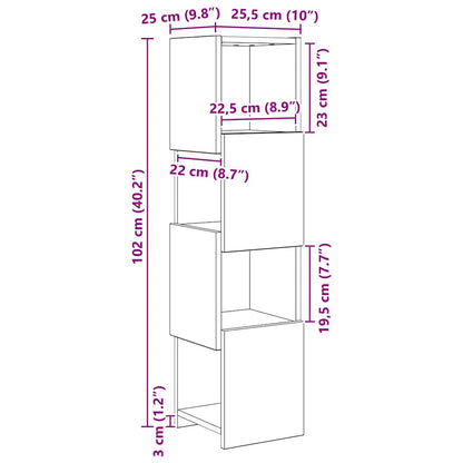 Corner Cabinet Concrete Grey 25.5x25x102cm Engineered Wood