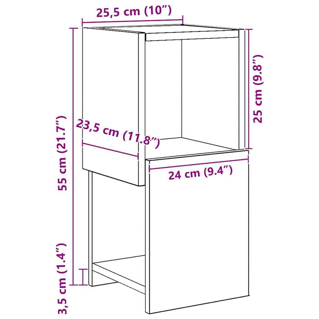 Corner Cabinet 25.5x25x55cm Engineered Wood Artisan Oak