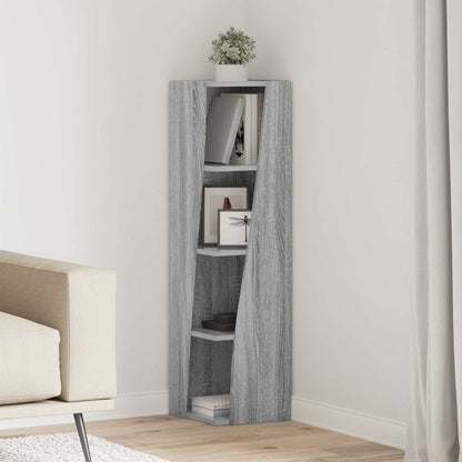 Corner Cabinet Grey Sonoma 27.5x27x102cm Engineered Wood