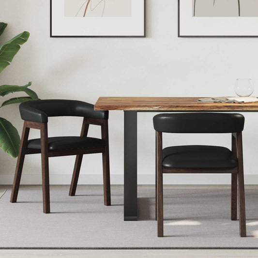 Dining Chairs 2 pcs Solid Rubber Wood Light Brown