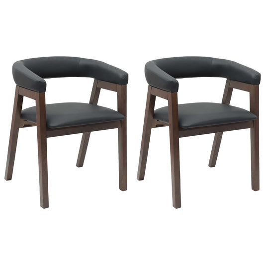 Dining Chairs 2 pcs Solid Rubber Wood Light Brown
