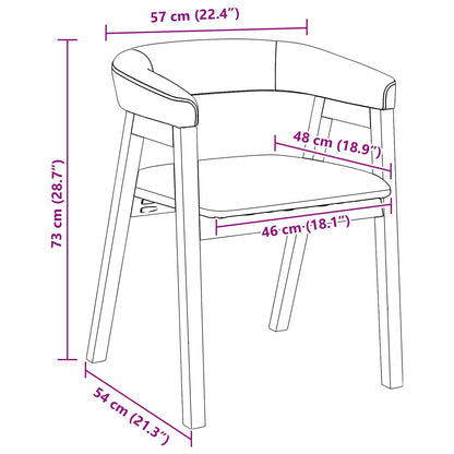 Dining Chairs 2 pcs Light Brown 54 x 57 x 73 cm