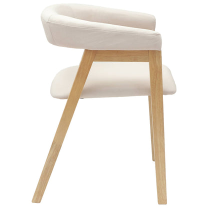 Dining Chairs 2 pcs Natural 54 x 57 x 73 cm Solid Rubber Wood