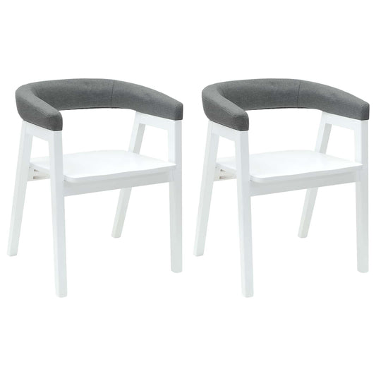 Dining Chairs 2 pcs Solid Rubber Wood White 54 x 57 x 73 cm