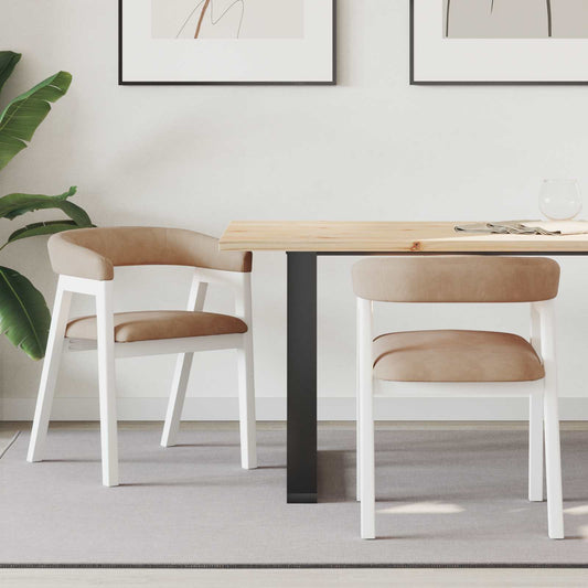 Dining Chairs 2 pcs Solid Rubber Wood White 54 x 57 x 73 cm
