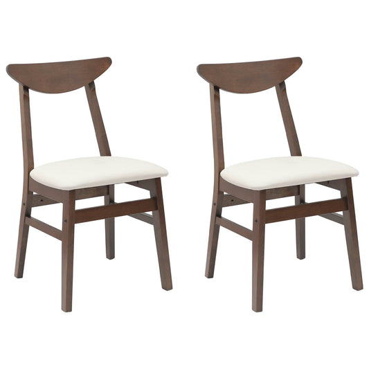 Dining Chairs 2 pcs Solid Rubber Wood Light Brown