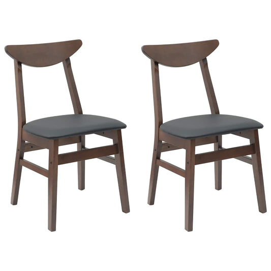Dining Chairs 2 pcs Solid Rubber Wood Light Brown