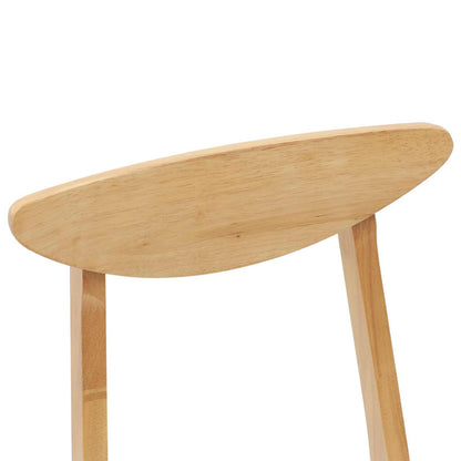 Dining Chairs 2 pcs Natural 42 x 47.5 x 81 cm Solid Rubber Wood