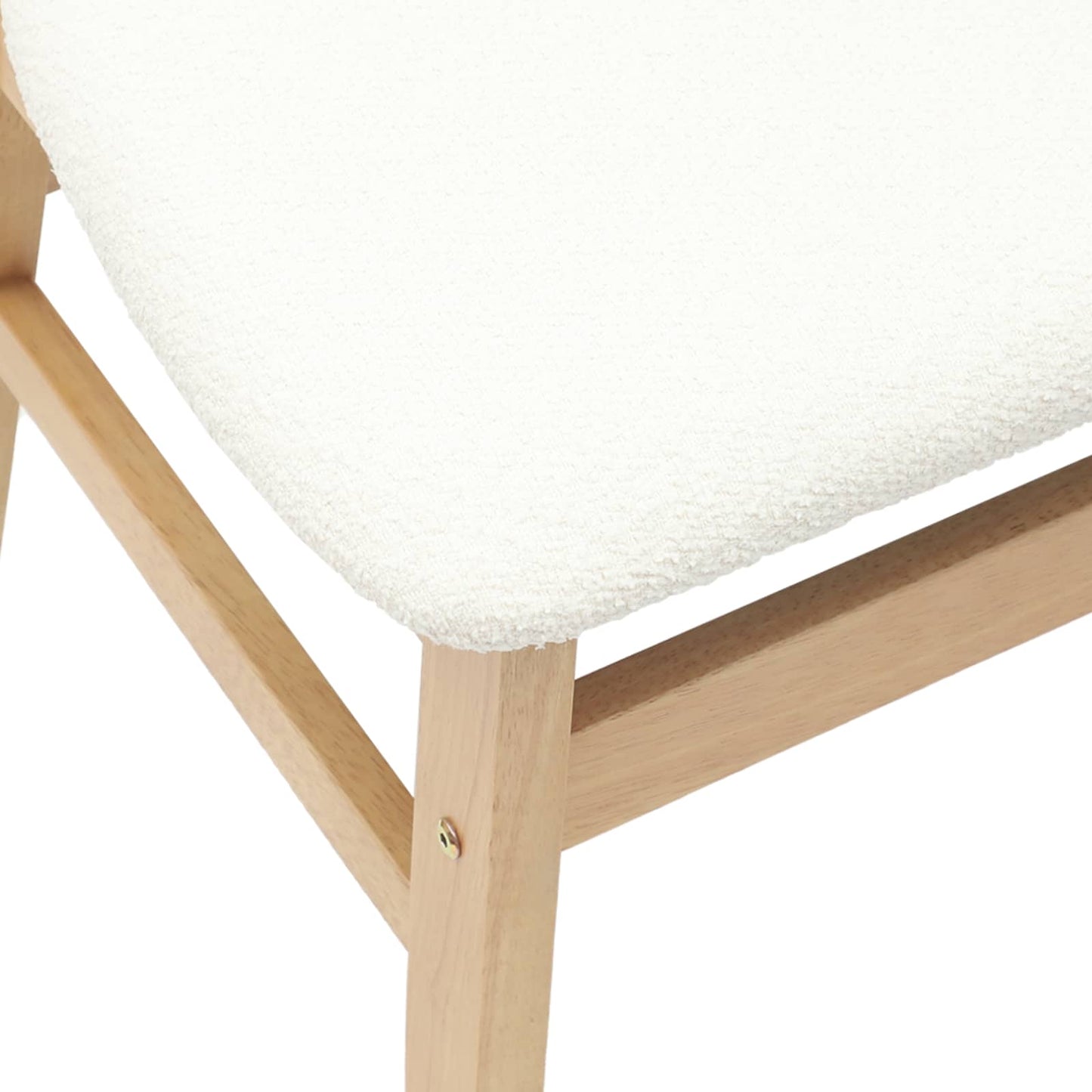 Dining Chairs 2 pcs Natural 42 x 47.5 x 81 cm Solid Rubber Wood