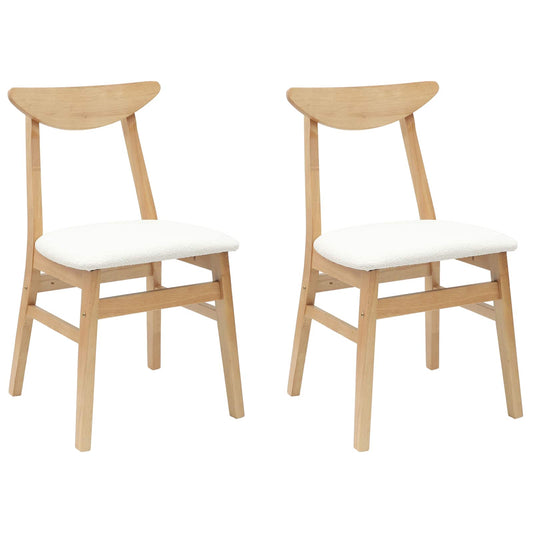 Dining Chairs 2 pcs Solid Rubber Wood Natural 42 x 47.5 x 81 cm