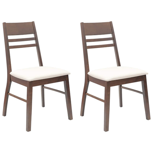 Dining Chairs 2 pcs Solid Rubber Wood Light Brown