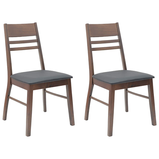 Dining Chairs 2 pcs Solid Rubber Wood Light Brown