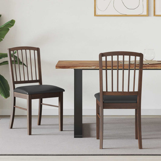 Dining Chairs 2 pcs Solid Rubber Wood Light Brown