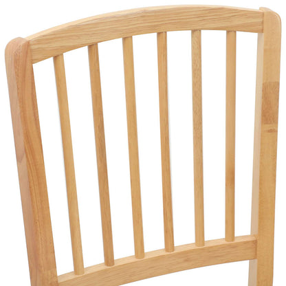 Dining Chairs 2 pcs Natural 50 x 52.5 x 91 cm Solid Rubber Wood