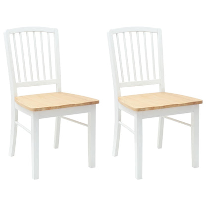 Dining Chairs 2 pcs White 50 x 52.5 x 91 cm Solid Rubber Wood
