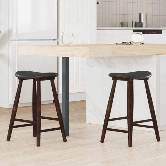 Dining Chairs 2 pcs Solid Rubber Wood Light Brown