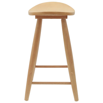 Dining Chairs 2 pcs Natural 46 x 37 x 63 cm Solid Rubber Wood