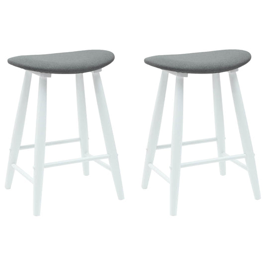 Dining Chairs 2 pcs Solid Rubber Wood White 46 x 37 x 63 cm