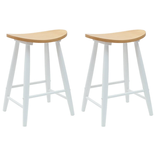 Dining Chairs 2 pcs Solid Rubber Wood White 46 x 37 x 63 cm