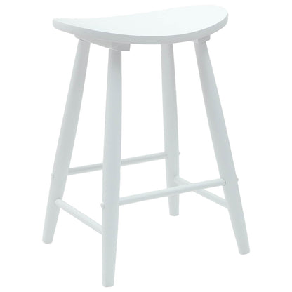 Dining Chairs 2 pcs White 46 x 37 x 63 cm Solid Rubber Wood