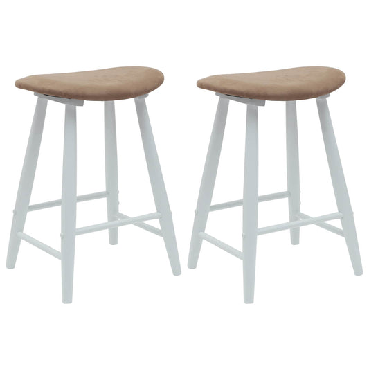 Dining Chairs 2 pcs Solid Rubber Wood White 46 x 37 x 63 cm
