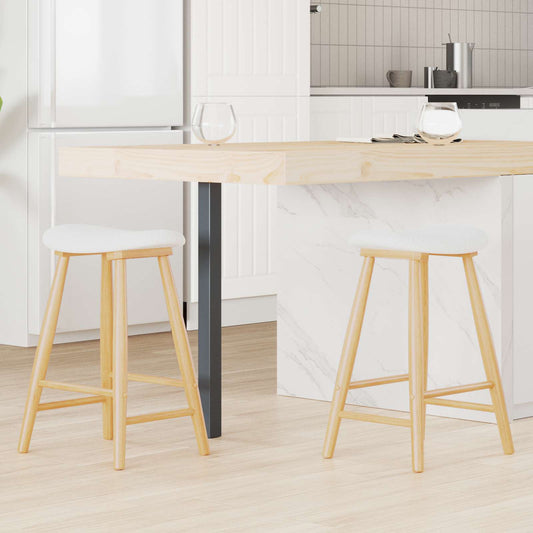 Dining Chairs 2 pcs Solid Rubber Wood Natural 46 x 37 x 63 cm