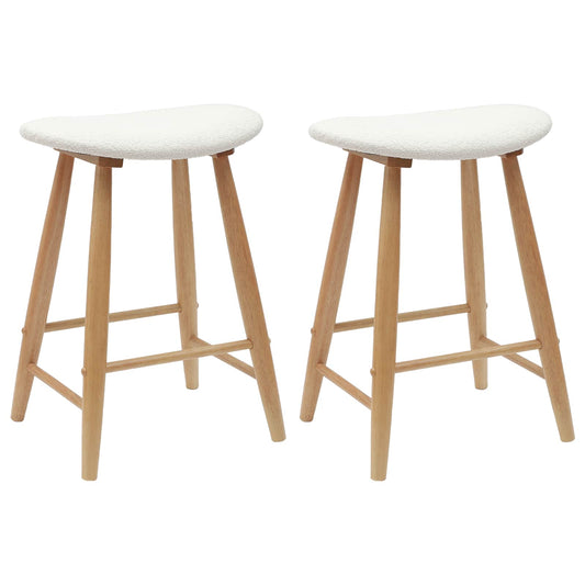 Dining Chairs 2 pcs Solid Rubber Wood Natural 46 x 37 x 63 cm